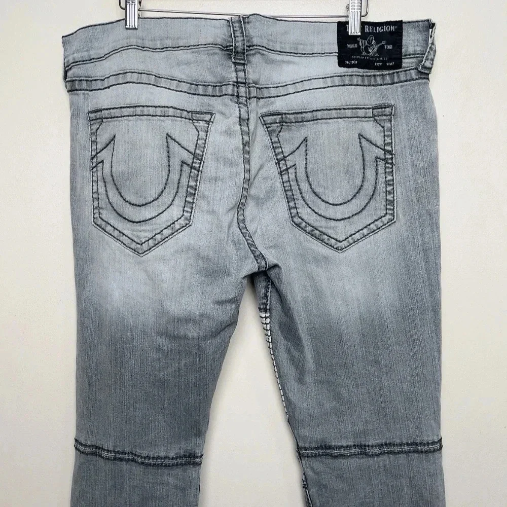 True Religion Mens Size 40 Rocco Biker Skinny Fit Jean In Grey